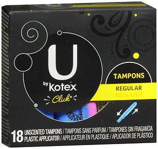 U by Kotex Click Unscented Tampons Regular - 18 EA