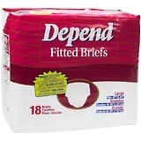 Depend Fitted Briefs Large Hips 42 to 54 Inches 4X18 Pack - 18 Each