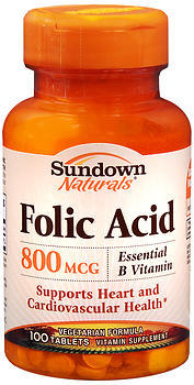 Sundown Folic Acid 800 mcg Tablets - 100 Tab