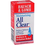 Bausch & Lomb Lubricant Eye Drops/Redness Reliever, Moisturizing  - 0.5oz