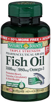 Nature s Bounty Triple Strength Fish Oil with Omega 3 1 400 mg