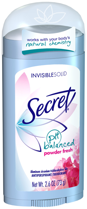 Secret Invisible Solid Antiperspirant And Deodorant, Powder Fresh