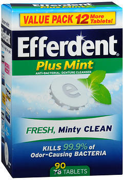 Efferdent Plus Denture Cleanser, Minty Fresh - 78 Tablets