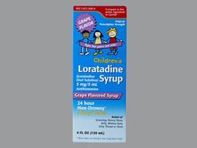 Taro Children's Loratadine 5 Milligrams Syrup 24 Hour Non-Drowsy, Grape Flavor - 4 Ounces
