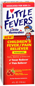 Little Fevers by Little Remedies Children's Fever and Pain Reliever, Cherry Flavor - 4 Ounces