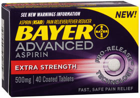 Bayer Advanced Aspirin Extra Strength 500 Milligrams - 40 Coated ...