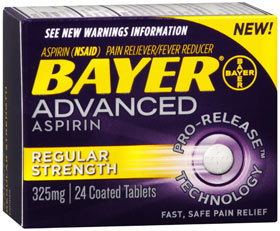 Bayer Advanced Aspirin 325 Milligrams - 24 Coated Tablets