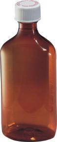 Plastic Oval Bottle, Amber - 3 Ounces - 110 Units