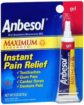 Anbesol Maximum Strength Instant Pain Relief Gel - 0.33 Ounces
