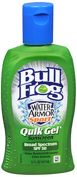 BullFrog Water Armor Sport Quik Gel Sunscreen SPF 50 - 5 Ounces