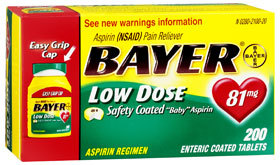 Bayer Low Dose Safety Coated Baby Aspirin 81 Milligrams - 200 Tablets ...