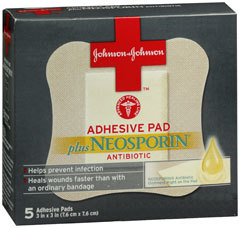 Johnson & Johnson Adhesive Pad plus Neosporin Antibiotic - 5 Each