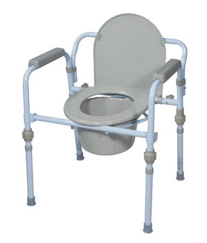 Drive Folding Steel Commode, Standard Seat Depth, Retail Box - 1 Each