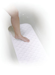 Drive Medical Large Bath Mat with Suction Cups, White - 1 Each