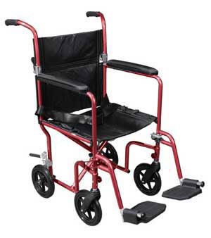 Drive Medical Deluxe Fly-Weight Aluminum Transport Chair with Removable Casters - 1 Each