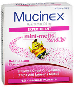Mucinex mini-melts for Kids, Bubble Gum Flavor - 12 Packets