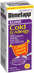 Chidren's Dimetapp Cold and Allergy Elixir, Grape Flavor - 4oz