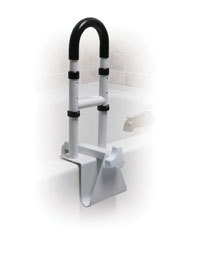 Drive Medical Adjustable Height Clamp on Tub Rail, White - 1 Each