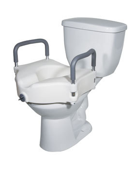 Drive Medical Locking Elevated Toilet Seat with Removable Arms - 1 Unit
