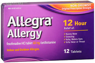 Allegra Adult 12 Hour Allergy Tablets - 12 Tablets