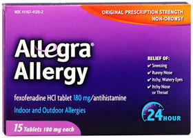Allegra Adult 24 Hour Allergy Tablets - 15 Tablets