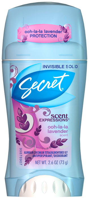 Secret Scent Expressions Invisible Solid Deodorant, Ooh-La-La Lavender - 2.6 Ounces