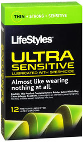 LifeStyles Ultra Sensitive Condoms with Spermacide - 12 Each