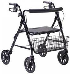Drive Medical Aluminum Rollator, 8" Casters with Loop Locks and Tool-Free Removable Wheels - 1 Each