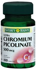 Nature's Bounty Ultra Chromium Picolinate 500 Micrograms - 100 Tablets