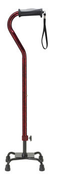 Drive Medical Height Adjustable Aluminum Offset Cane with Gel Grip, Red Crackle - 1 Each