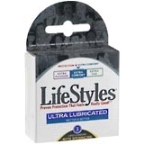 LifeStyles Condoms Spermicidally Lubricated - 3 Each