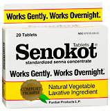 Senokot Natural Vegetable Laxative, Tablets  - 20ea