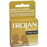 Trojan Plus Condoms Lubricated - 3 Each