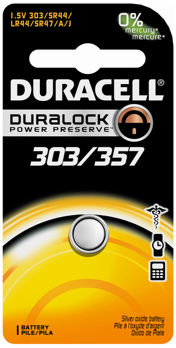 Duracell 1.5 Volt Silver Oxide Battery 303/357 - 1 EA