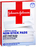 Johnson & Johnson Non-Stick Pads, Large, 3-Inch  - 10ea