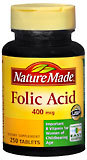 Nature Made Folic Acid 400 mcg Tablets - 250 Tablets