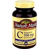 Nature Made Vitamin C 500 mg Tablets With Rose Hips - 250 Tablets