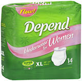 Depend Underwear For Women Super Plus Absorbency X-Large 48 Inch - 64 Inch - 4 Pack x 14 EA