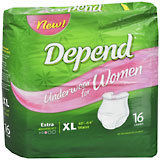 Depend Underwear For Women Extra Absorbency X-Large 48 Inch - 64 Inch - 4 Pack x 16 EA