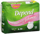 Depend Underwear For Women S/M 28 Inch - 40 Inch - 4 Pack x 18 EA
