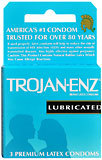 Trojan ENZ Premium Lubricant - 3 Latex Condoms