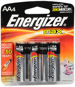 Energizer Alkaline Batteries AA 4-Pack - 4 EA
