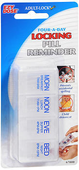 Ezy-Dose Adult-Lock Pill Reminder Daily - 1 EA [6 Pack]