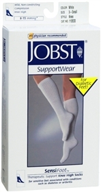 Jobst SupportWear SensiFoot Knee High Socks White X-Small - 1 PR