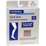 VasCura Anti-Embolism Stockings Beige Knee Length Small Regular - 1 PR