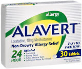 Alavert Non-Drowsy Allergy, 24 Hour, Easy-To-Swallow Tablets  - 30ea