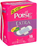Poise Extra Pads With Wings - 16 EA
