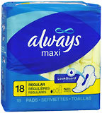 Always Maxi Pads Regular Flexi-Wings 12X18 Pack - 18 Each