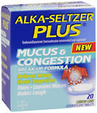 Alka-Seltzer Plus Mucus & Congestion Formula Effervescent Tablets Lemon Lime - 20 TB
