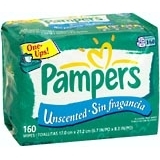 Pampers One-Ups Wipes Unscented - 160 EA